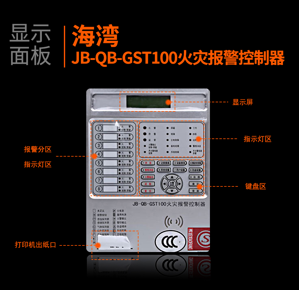 天津海灣JB-QB-GST100天津火災報警控制器顯示面板